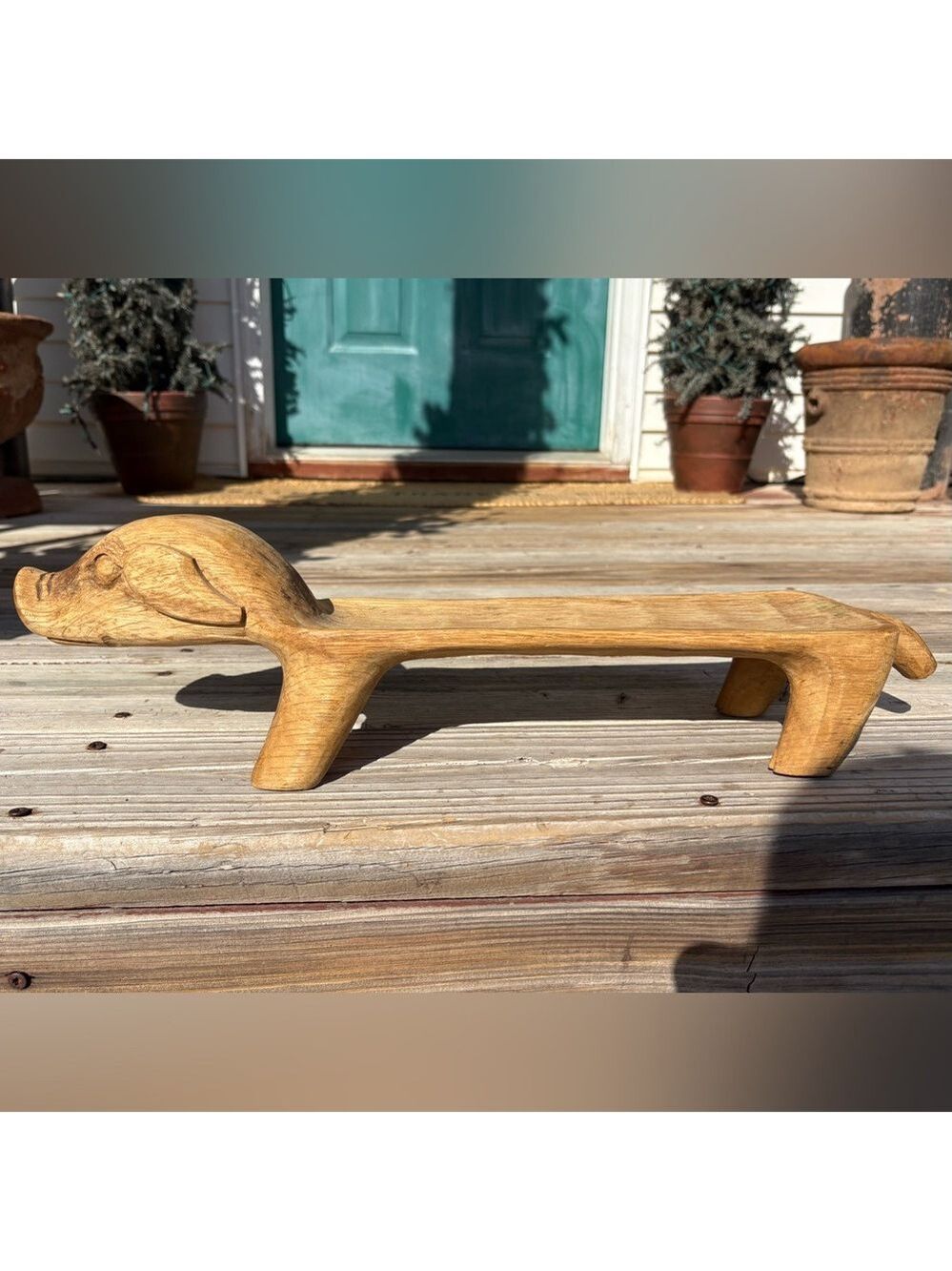 Vintage Wooden Pig Hand Carved Charcuterie Tray